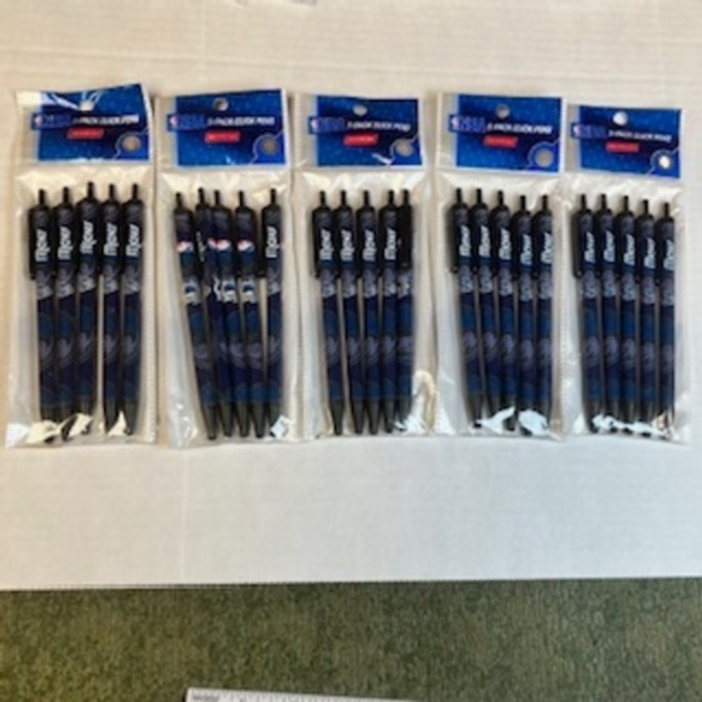 NBA Dallas Mavericks 5-Pack Click Pens Bundle 25 Total Pens Blue White Mavs Logo